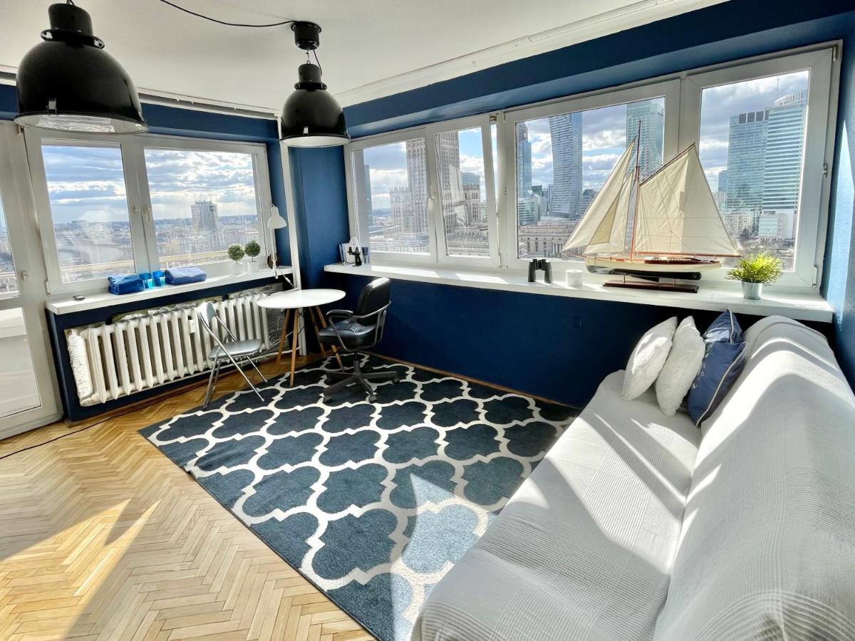 Super Apartament Blue Scisle Centrum Dwie Linie Metra Netflix Wifi 300 Mbs Panorama Miasta وارسو المظهر الخارجي الصورة