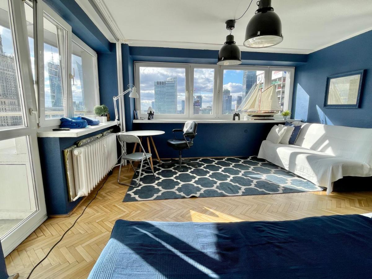 Super Apartament Blue Scisle Centrum Dwie Linie Metra Netflix Wifi 300 Mbs Panorama Miasta وارسو المظهر الخارجي الصورة