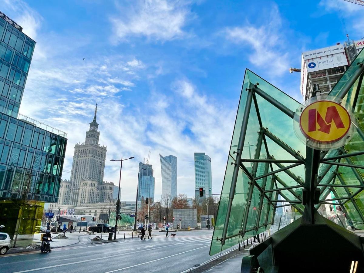 Super Apartament Blue Scisle Centrum Dwie Linie Metra Netflix Wifi 300 Mbs Panorama Miasta وارسو المظهر الخارجي الصورة